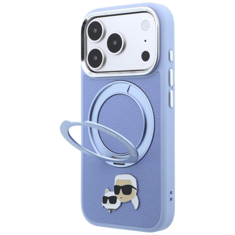 MagSafe futrola za Apple iPhone 18 Pro Max / 17 Pro Max, Karl Lagerfeld, Ring Stand 360 Karl & Choupette Pin, Plava