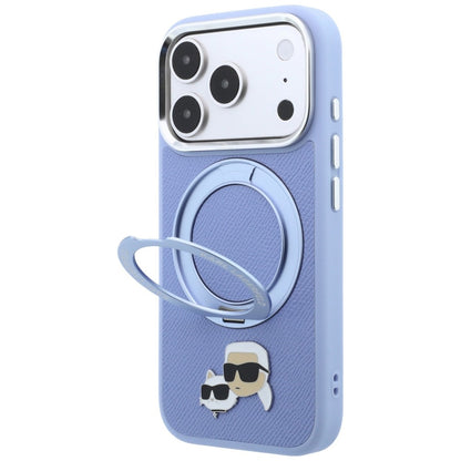 MagSafe futrola za Apple iPhone 18 Pro Max / 17 Pro Max, Karl Lagerfeld, Ring Stand 360 Karl & Choupette Pin, Plava