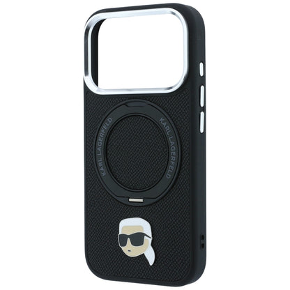 MagSafe maskica za Apple iPhone 18 Pro Max / 17 Pro Max, Karl Lagerfeld, Ring Stand 360 Karl Pin, crna