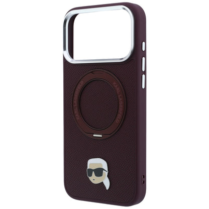 MagSafe futrola za Apple iPhone 18 Pro Max / 17 Pro Max, Karl Lagerfeld, Ring Stand 360 Karl Pin, Bordo