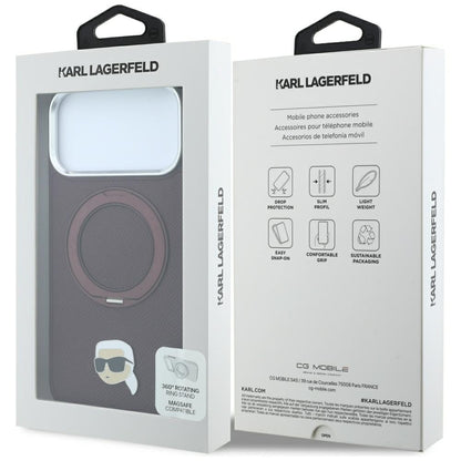 MagSafe futrola za Apple iPhone 18 Pro Max / 17 Pro Max, Karl Lagerfeld, Ring Stand 360 Karl Pin, Bordo