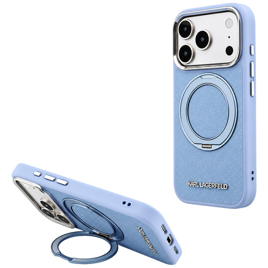 MagSafe futrola za Apple iPhone 18 Pro Max / 17 Pro Max, Karl Lagerfeld, Ring Stand 360 Saffiano, Plava