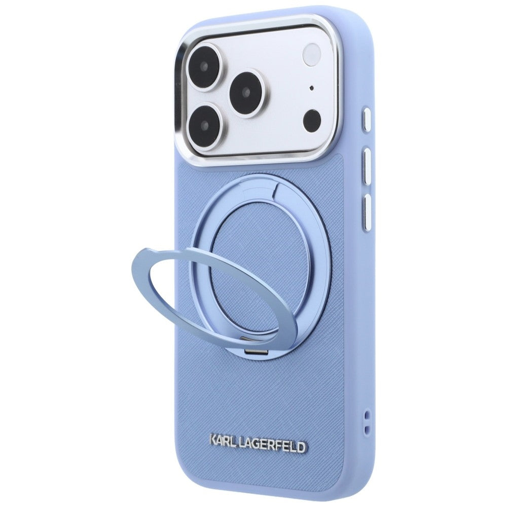 MagSafe futrola za Apple iPhone 18 Pro Max / 17 Pro Max, Karl Lagerfeld, Ring Stand 360 Saffiano, Plava
