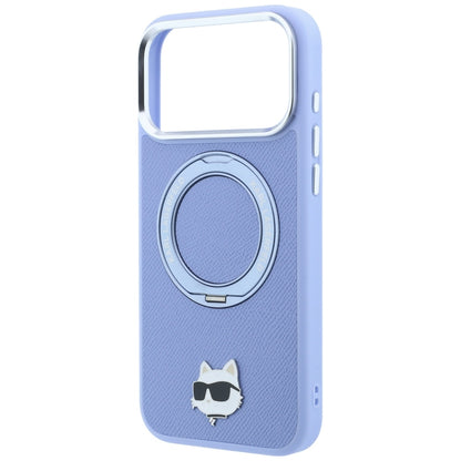 MagSafe futrola za Apple iPhone 18 Pro Max / 17 Pro Max, Karl Lagerfeld, Saffiano Ring Stand 360 Choupette Pin, Plava