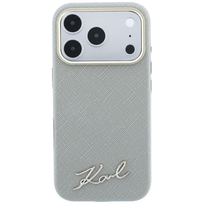 MagSafe futrola za Apple iPhone 18 Pro Max / 17 Pro Max, Karl Lagerfeld, Saffiano Small Script Metal Logo, Bež
