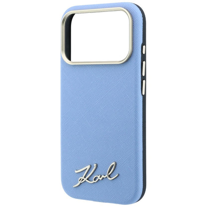 MagSafe futrola za Apple iPhone 18 Pro Max / 17 Pro Max, Karl Lagerfeld, Saffiano Small Script Metal Logo, Plava