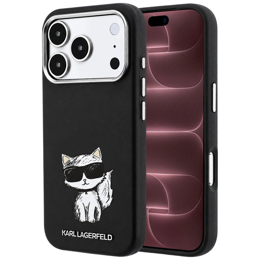 MagSafe maska za Apple iPhone 18 Pro Max / 17 Pro Max, Karl Lagerfeld, Smooth Choupette Sketch, Crna