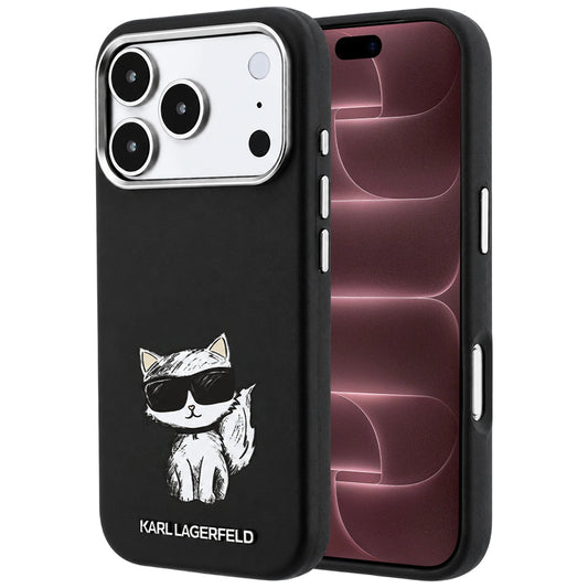MagSafe maska za Apple iPhone 18 Pro Max / 17 Pro Max, Karl Lagerfeld, Smooth Choupette Sketch, Crna