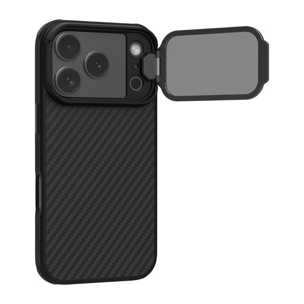 MagSafe futrola za Apple iPhone 18 Pro Max / 17 Pro Max, Nillkin, CarboProp s prozirnim crnim poklopcem za objektiv, Crna