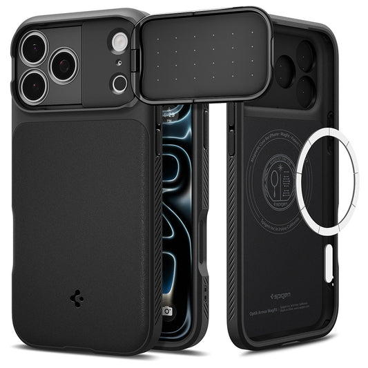 MagSafe futrola za Apple iPhone 18 Pro Max / 17 Pro Max, Spigen, Optik Armor, Crna ACS09900