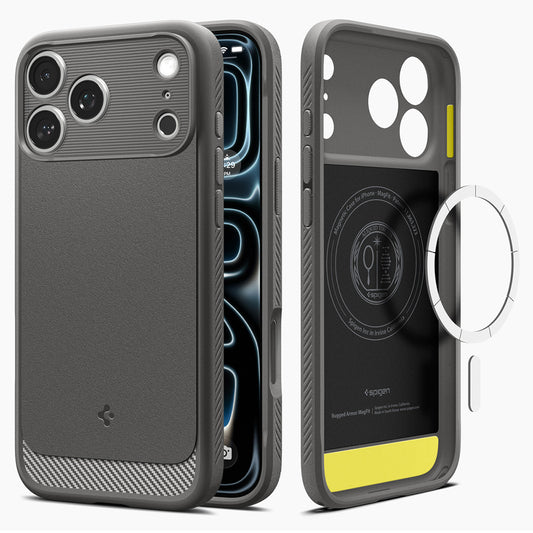 MagSafe futrola za Apple iPhone 18 Pro Max / 17 Pro Max, Spigen, Rugged Armor, Siva ACS12110