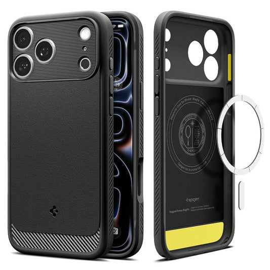 MagSafe futrola za Apple iPhone 18 Pro Max / 17 Pro Max, Spigen, Rugged Armor, Crna Mat ACS12109