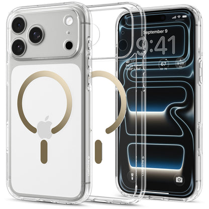 MagSafe futrola za Apple iPhone 18 Pro Max / 17 Pro Max, Spigen, Ultra Hybrid, Zlatno Prozirna ACS12120