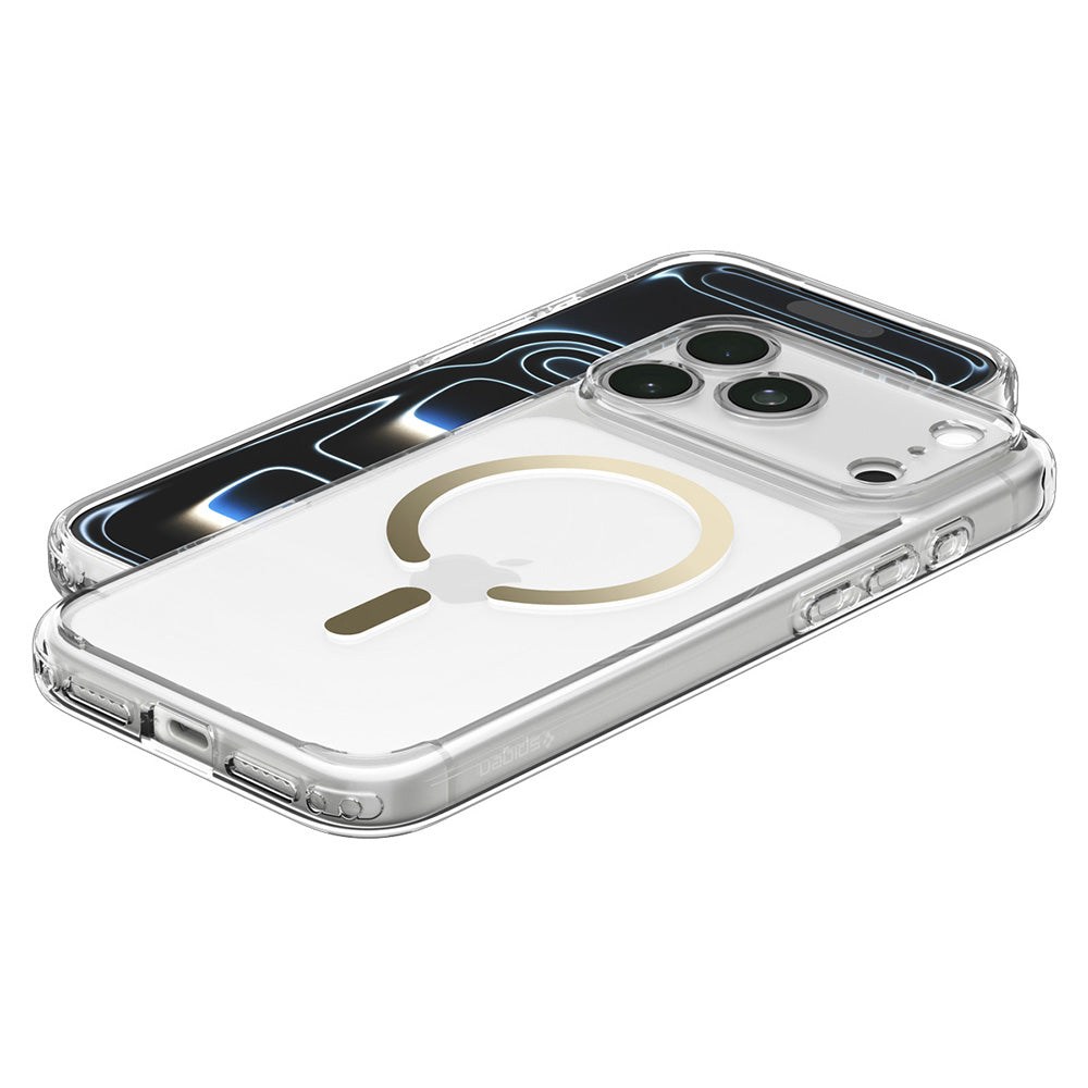 MagSafe futrola za Apple iPhone 18 Pro Max / 17 Pro Max, Spigen, Ultra Hybrid, Zlatno Prozirna ACS12120