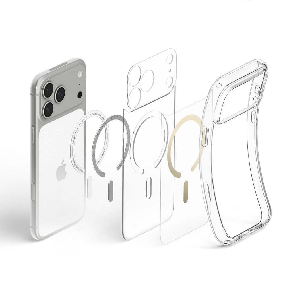 MagSafe futrola za Apple iPhone 18 Pro Max / 17 Pro Max, Spigen, Ultra Hybrid, Zlatno Prozirna ACS12120