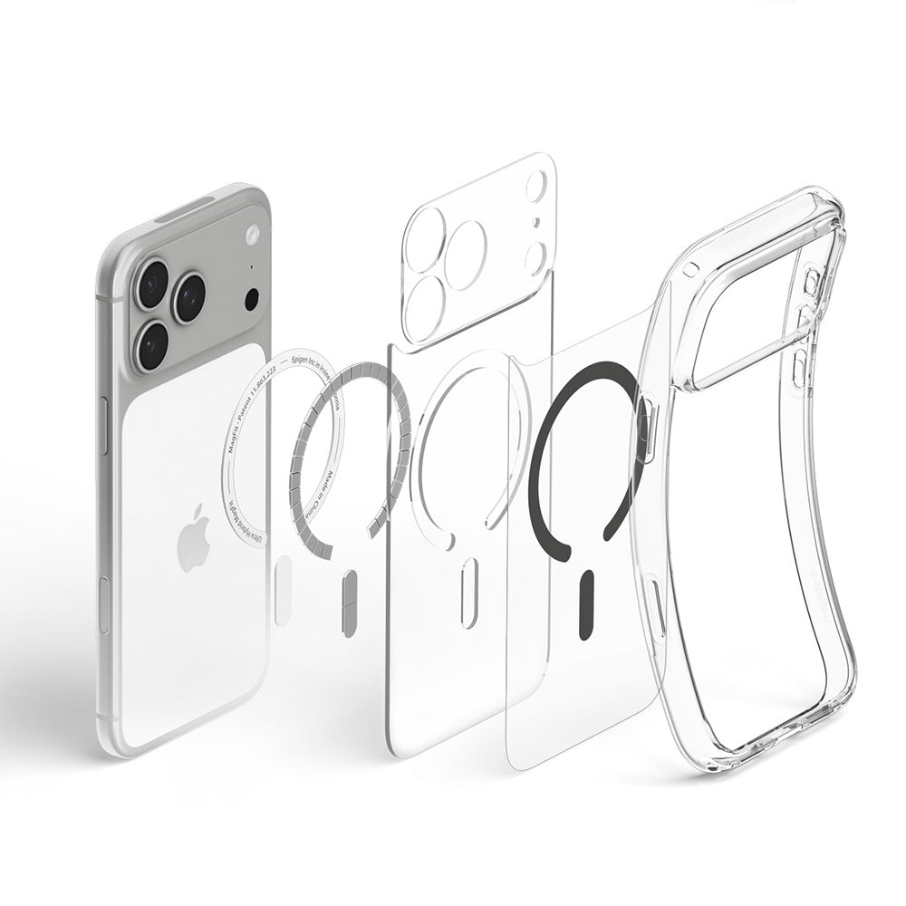 MagSafe futrola za Apple iPhone 18 Pro Max / 17 Pro Max, Spigen, Ultra Hybrid, Siva Prozirna ACS12119
