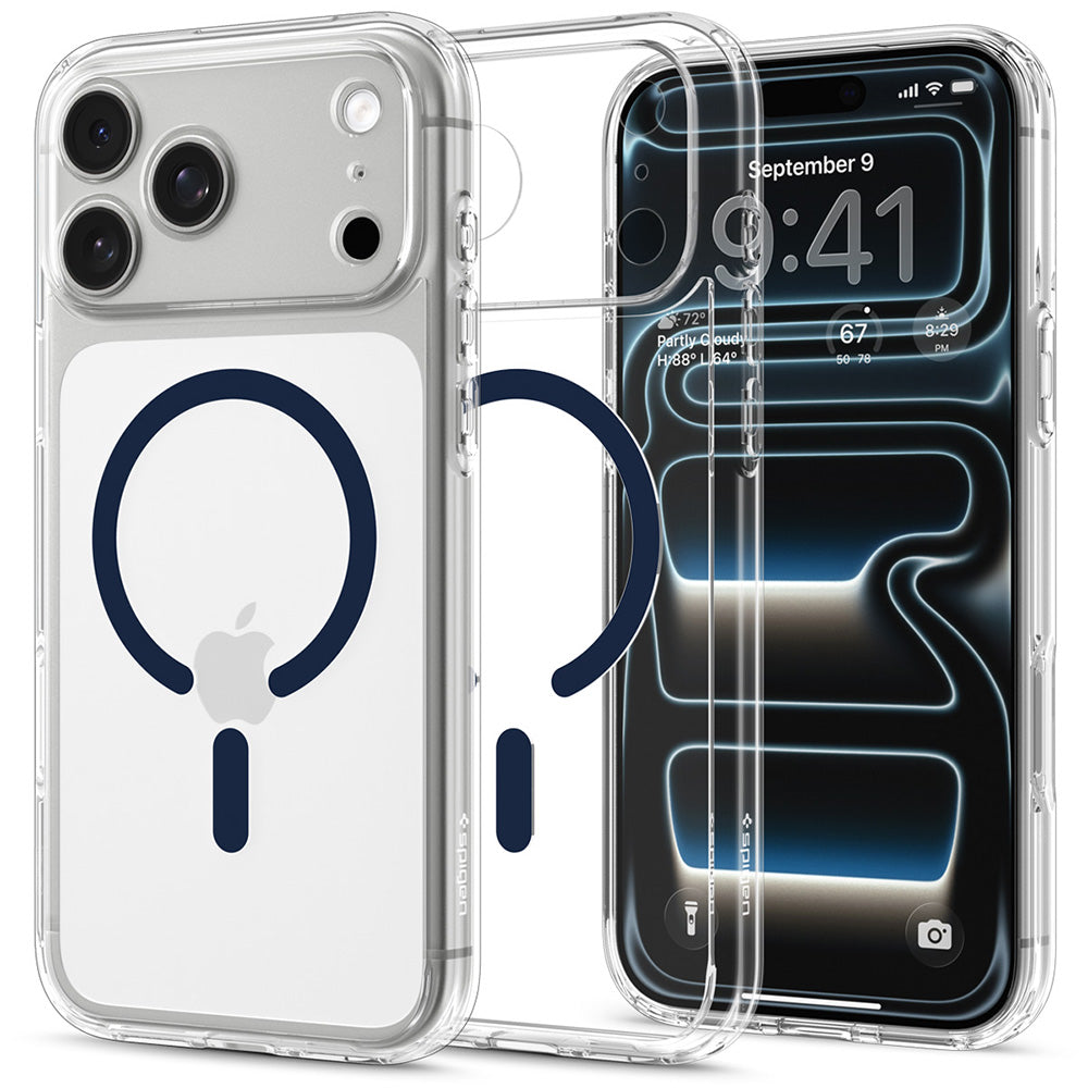 MagSafe futrola za Apple iPhone 18 Pro Max / 17 Pro Max, Spigen, Ultra Hybrid, Prozirna Tamnoplava ACS12121