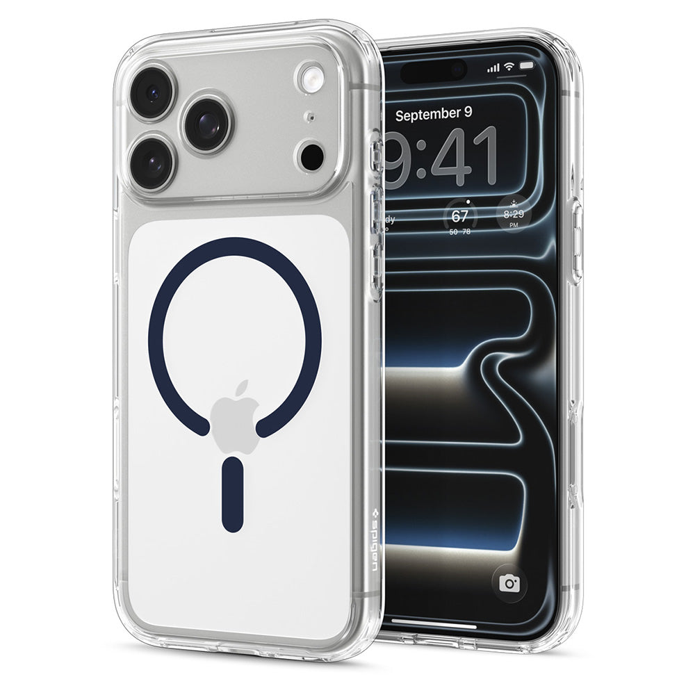 MagSafe futrola za Apple iPhone 18 Pro Max / 17 Pro Max, Spigen, Ultra Hybrid, Prozirna Tamnoplava ACS12121