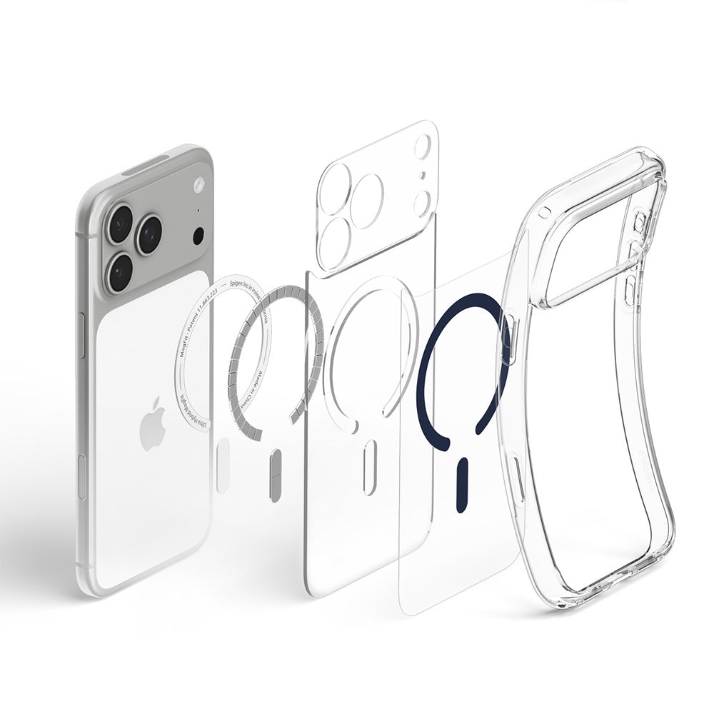 MagSafe futrola za Apple iPhone 18 Pro Max / 17 Pro Max, Spigen, Ultra Hybrid, Prozirna Tamnoplava ACS12121