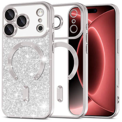 MagSafe futrola za Apple iPhone 18 Pro Max / 17 Pro Max, Techsuit, Luxury Glitter, Srebrna