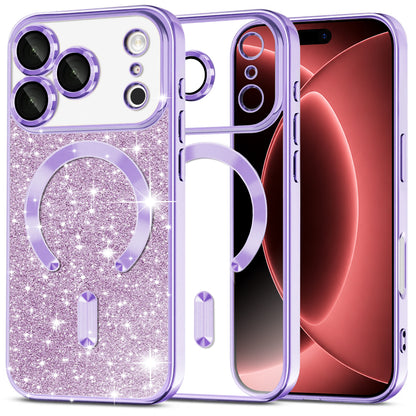 MagSafe futrola za Apple iPhone 18 Pro Max / 17 Pro Max, Techsuit, Luxury Glitter, Svijetlo Ljubičasta