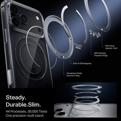 MagSafe futrola za Apple iPhone 18 Pro Max / 17 Pro Max, Torras, Ostand O1 Guardian, Prozirna