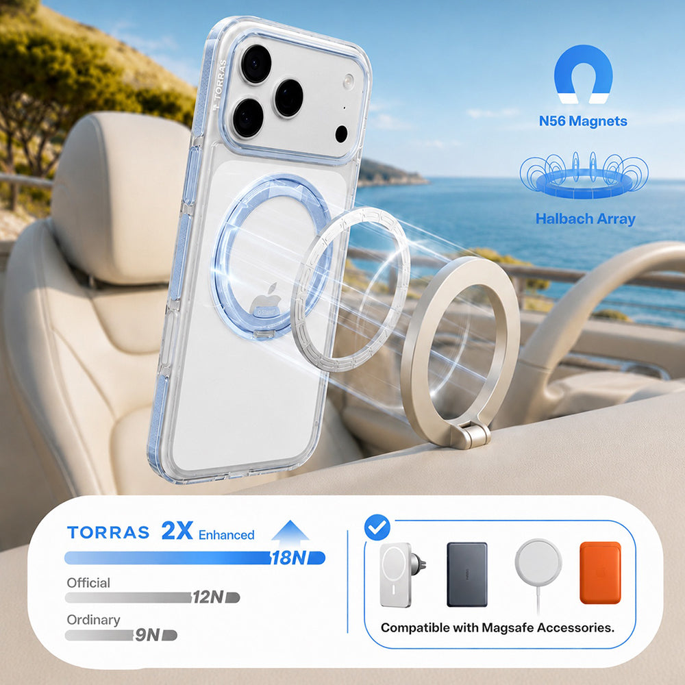 MagSafe futrola za Apple iPhone 18 Pro Max / 17 Pro Max, Torras, Ostand O3 Light, Plava