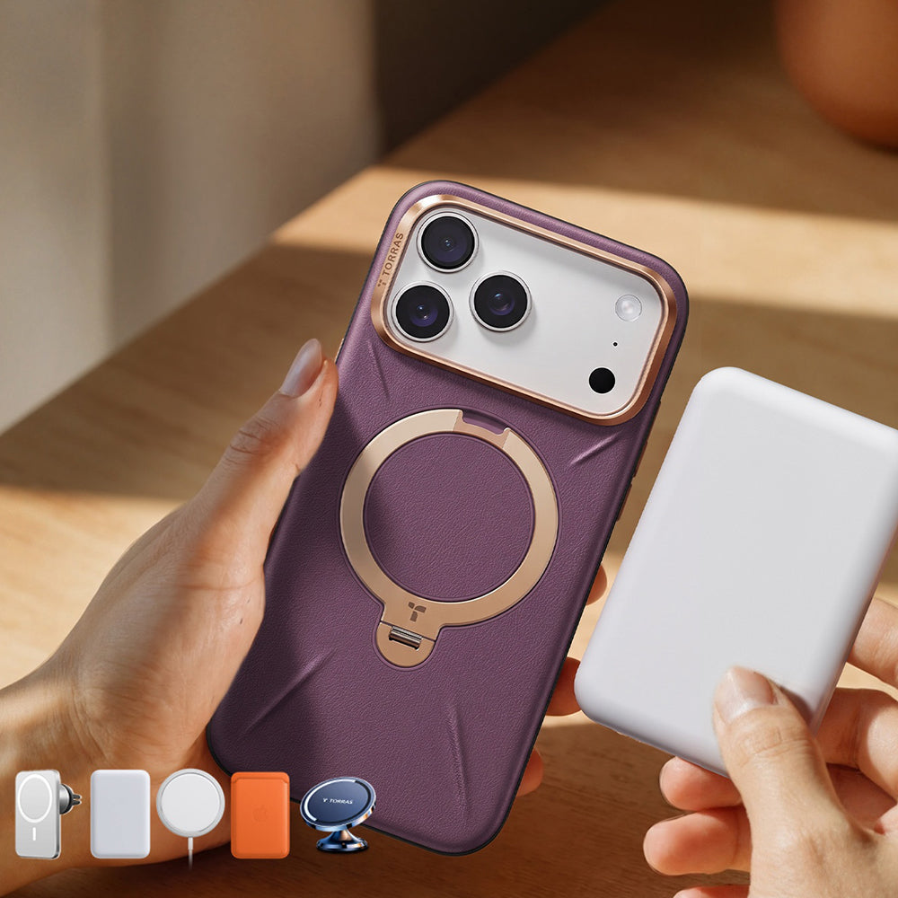 MagSafe futrola za Apple iPhone 18 Pro Max / 17 Pro Max, Torras, QPRO Leather, Ljubičasta