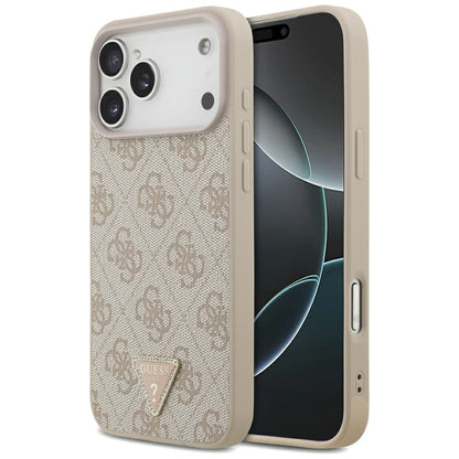 MagSafe maska za Apple iPhone 18 Pro Max, Guess, 4G Triangle Strass, Roza