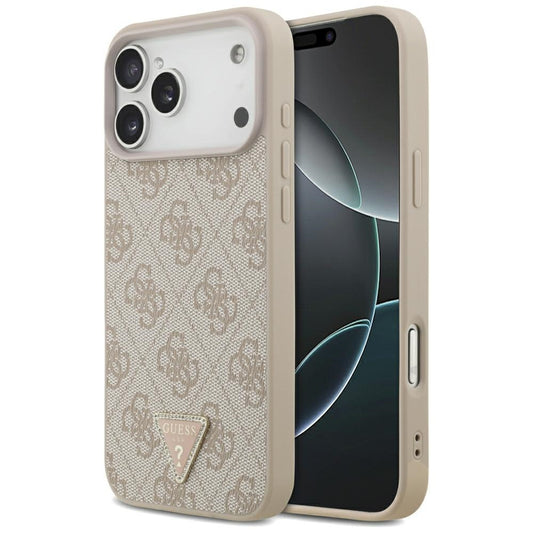 MagSafe maska za Apple iPhone 18 Pro Max, Guess, 4G Triangle Strass, Roza