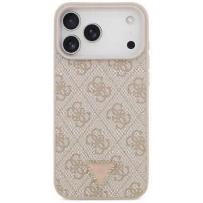 MagSafe maska za Apple iPhone 18 Pro Max, Guess, 4G Triangle Strass, Roza