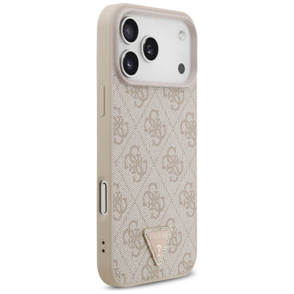 MagSafe maska za Apple iPhone 18 Pro Max, Guess, 4G Triangle Strass, Roza