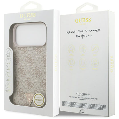 MagSafe maska za Apple iPhone 18 Pro Max, Guess, 4G Triangle Strass, Roza