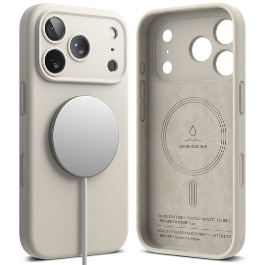 MagSafe maska za Apple iPhone 18 Pro, Ringke, Silikonska, Krem