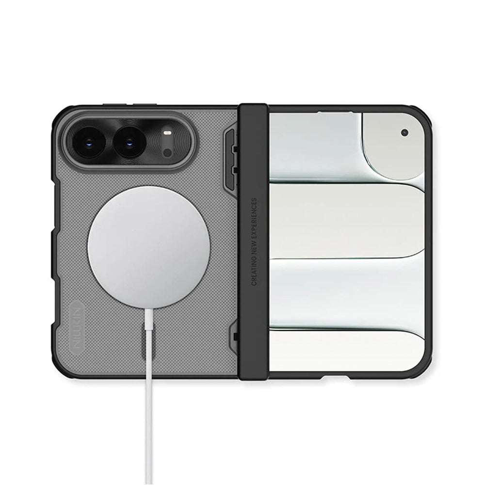 MagSafe maska za Apple iPhone Duo, Nillkin, Super Frosted Shield, crna prozirna satenska