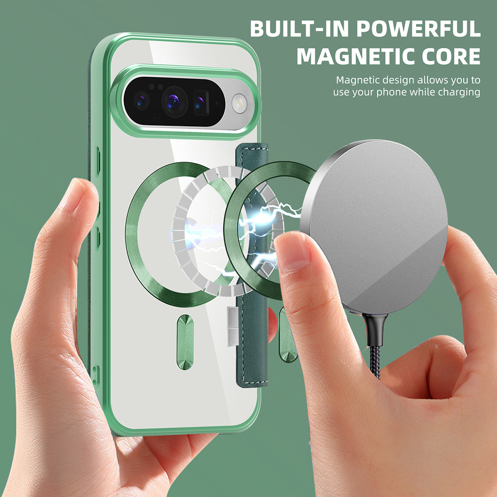 MagSafe futrola za Google Pixel 10 Pro / 10, Techsuit, SmartMag Book, Zelena