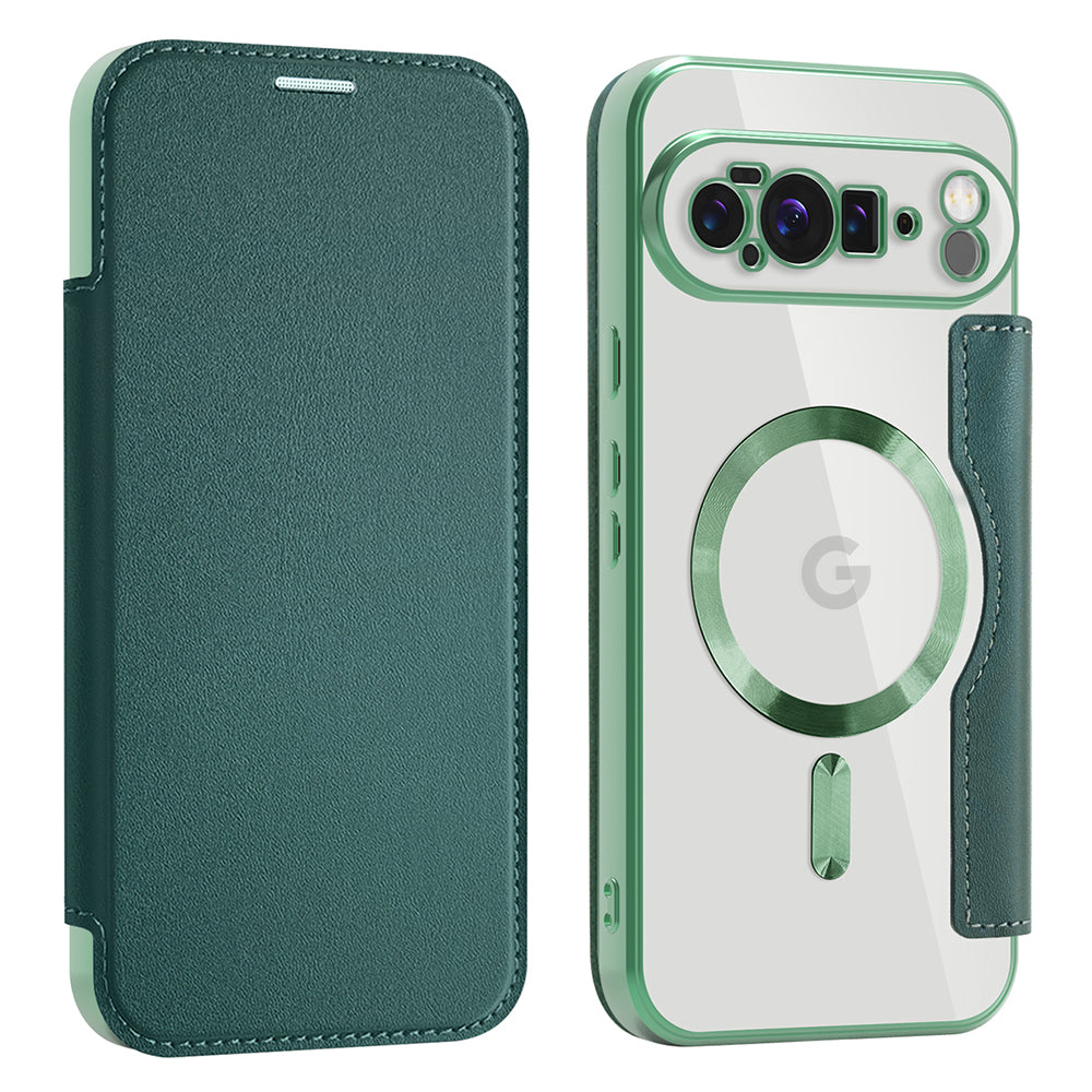 MagSafe futrola za Google Pixel 10 Pro XL, Techsuit, SmartMag Book, Zelena