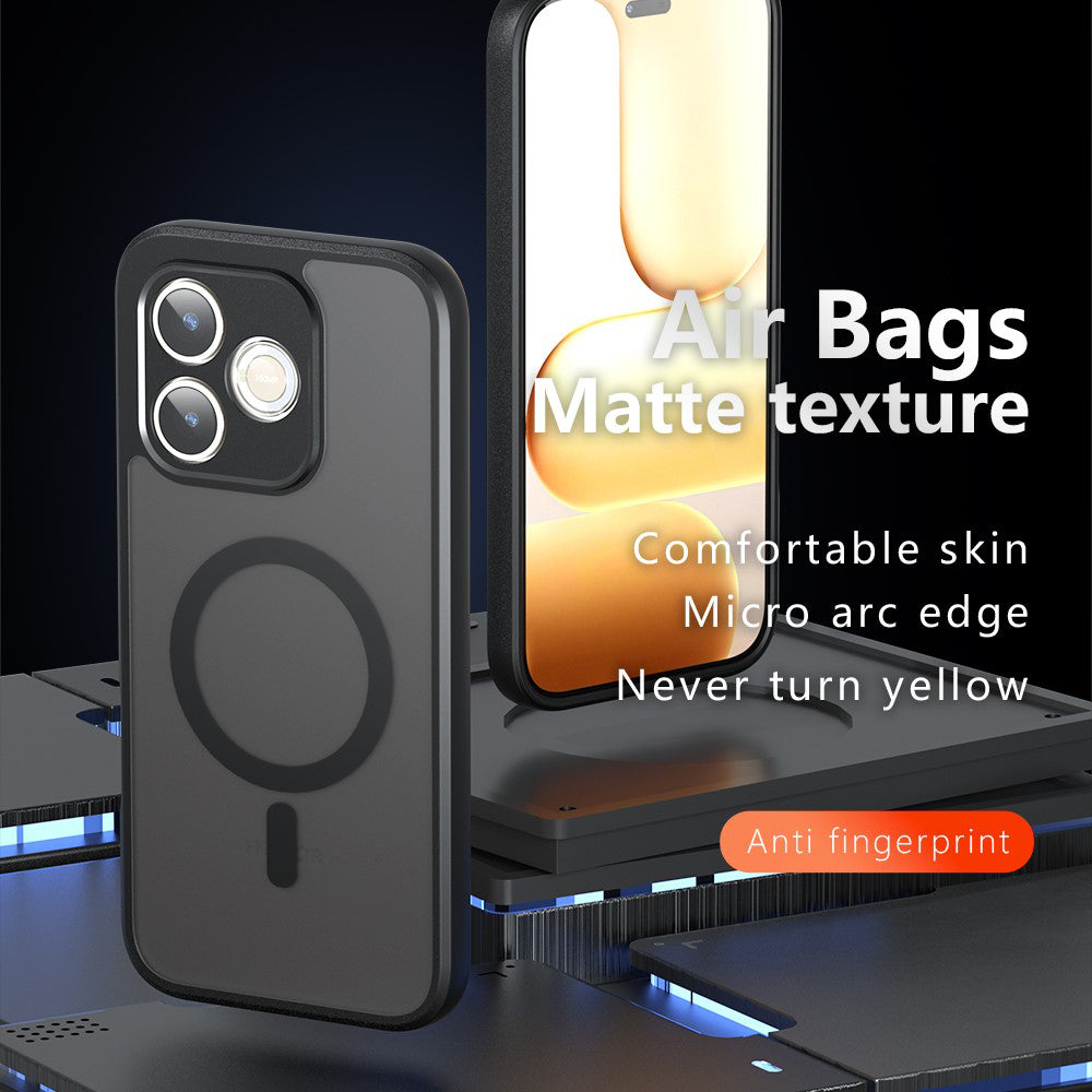 MagSafe futrola za Honor 600 Smart, Techsuit, PureFrost, Crna Satenska