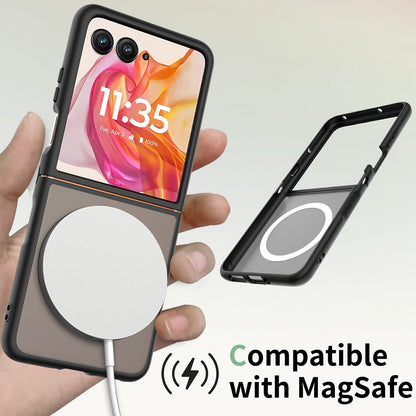 MagSafe futrola za Motorola Razr 70 Plus / Razr 50 Ultra, Techsuit, PureFrost, Crna Satenska