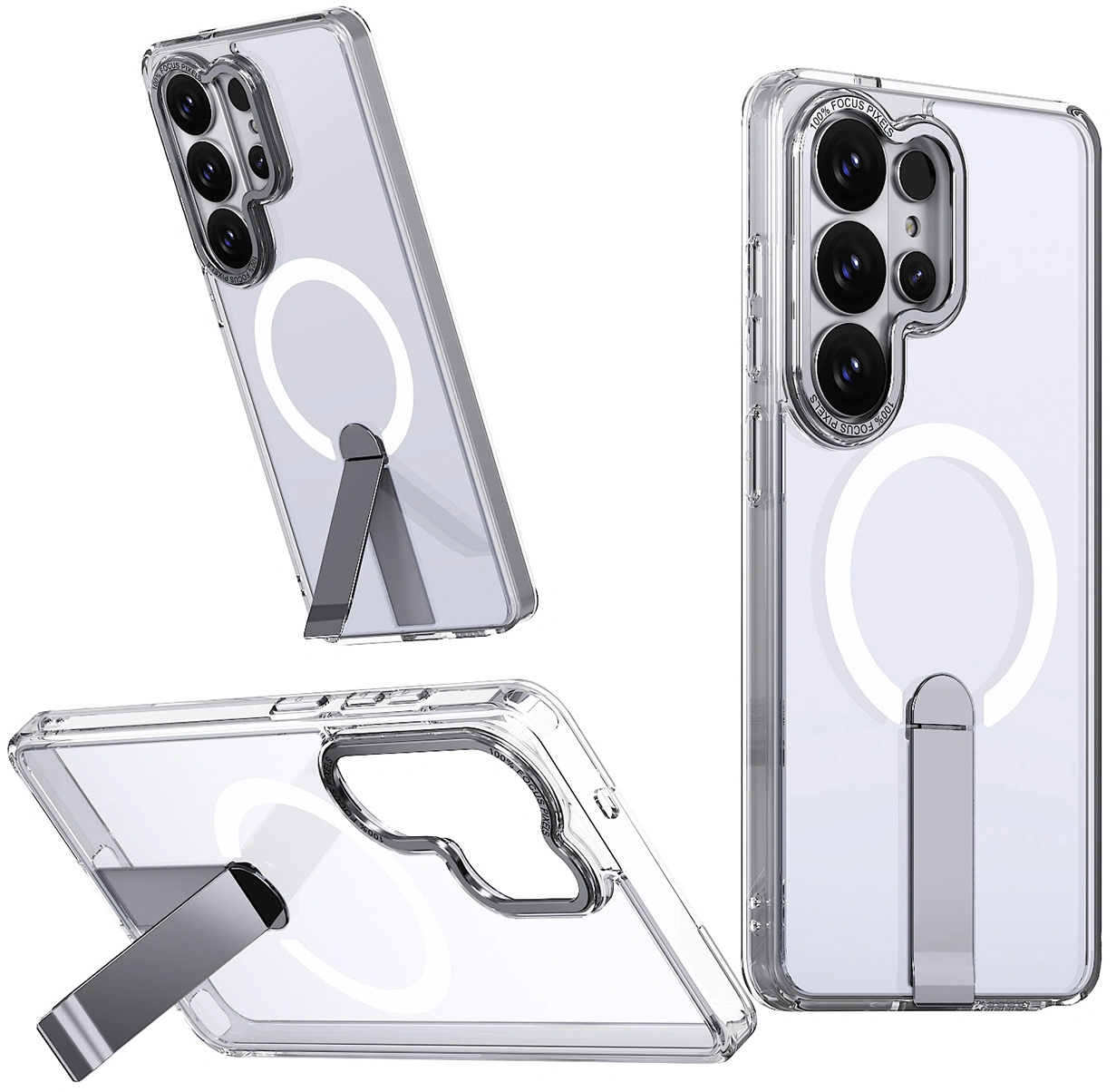MagSafe futrola za Samsung Galaxy S26 Ultra S948, Hybrid Armor, X s postoljem, Prozirna