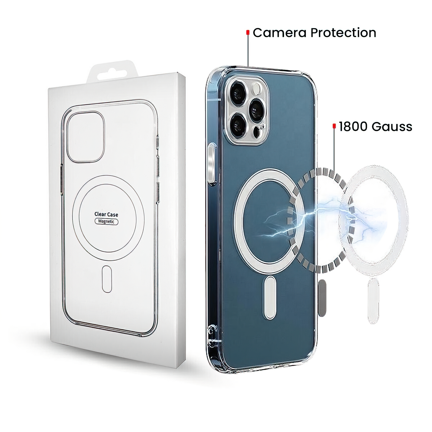 MagSafe maska za Samsung Galaxy A57 5G, OEM, 1800 Gauss, Prozirna