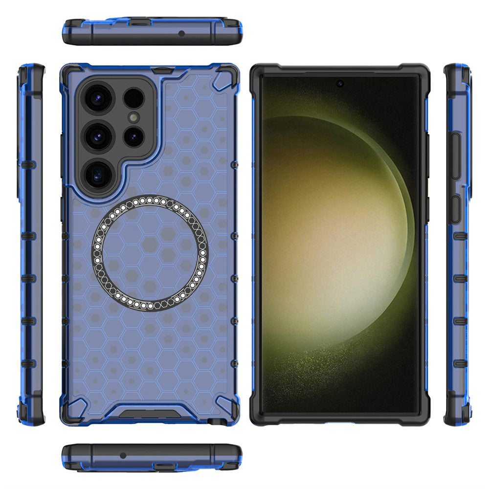 MagSafe futrola za Samsung Galaxy S24 Ultra S928, Techsuit, HoneyComb Shield, Plava