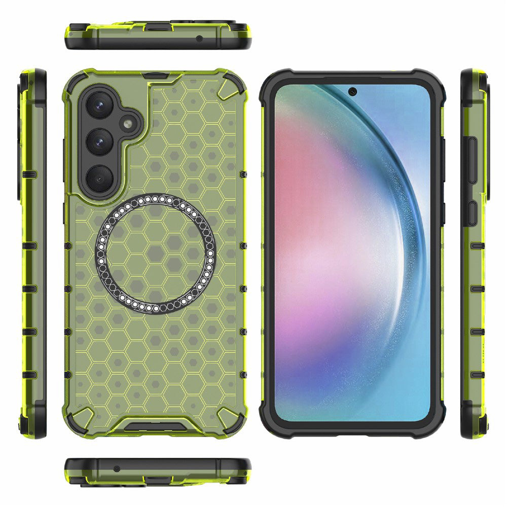 MagSafe maska za Samsung Galaxy S25 S931, Techsuit, HoneyComb Shield, Zelena
