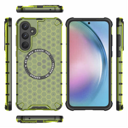 MagSafe maska za Samsung Galaxy S25 S931, Techsuit, HoneyComb Shield, Zelena