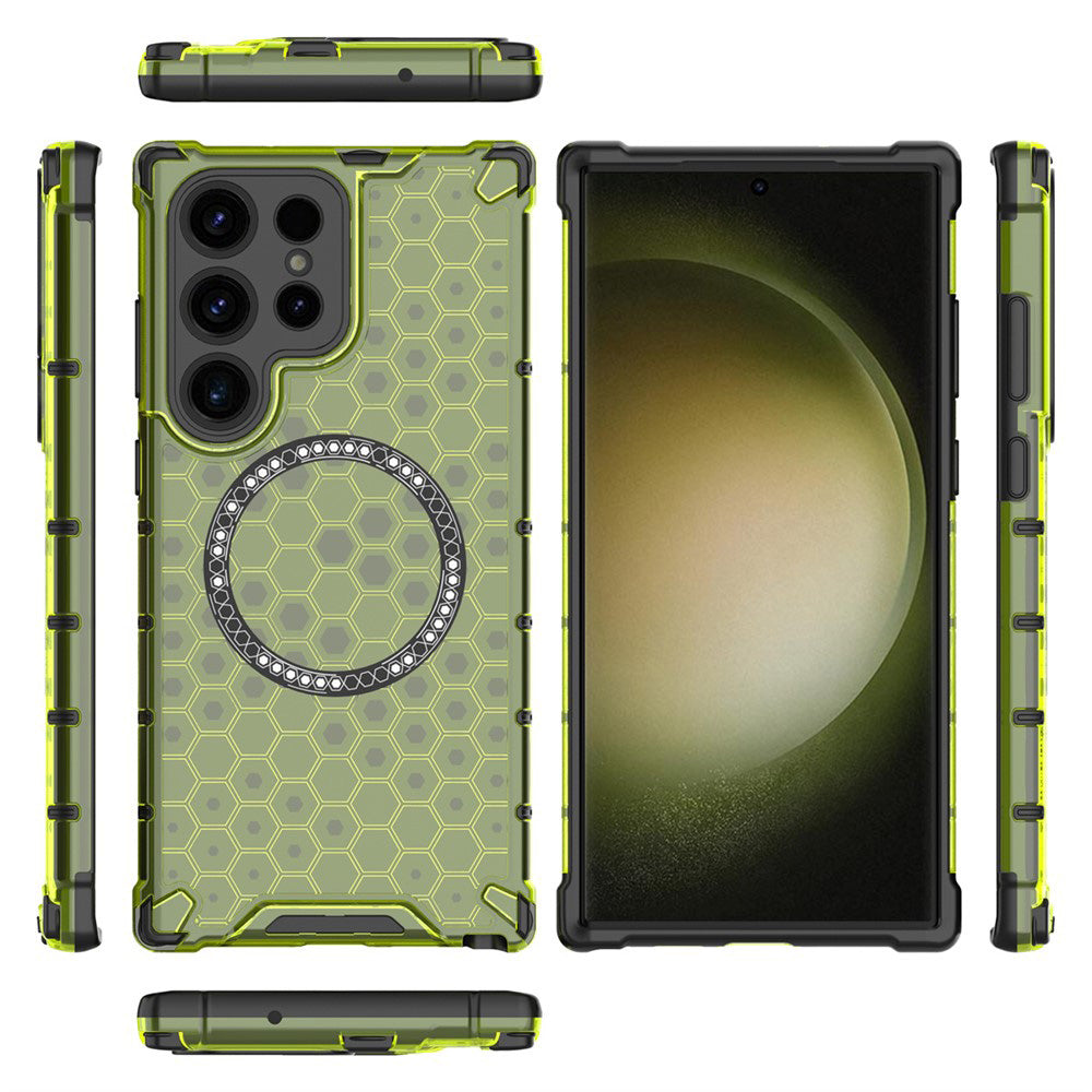 MagSafe futrola za Samsung Galaxy S25 Ultra S938, Techsuit, HoneyComb Shield, Zelena