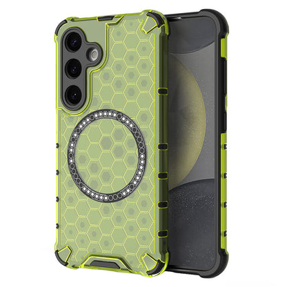 MagSafe maska za Samsung Galaxy S25 S931, Techsuit, HoneyComb Shield, Zelena