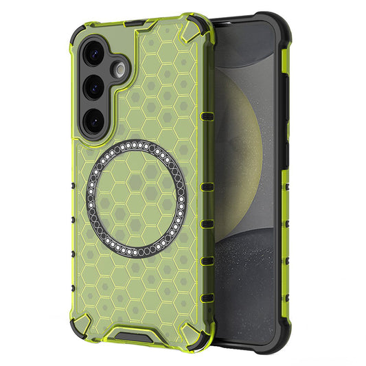 MagSafe maska za Samsung Galaxy S25 S931, Techsuit, HoneyComb Shield, Zelena
