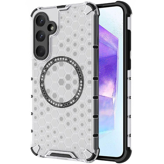 MagSafe futrola za Samsung Galaxy A55 5G A556, Techsuit, HoneyComb Shield, Bijela