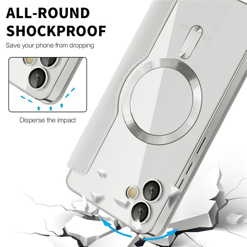 MagSafe futrola za Samsung Galaxy A05 A055, Techsuit, SmartMag Book, Siva
