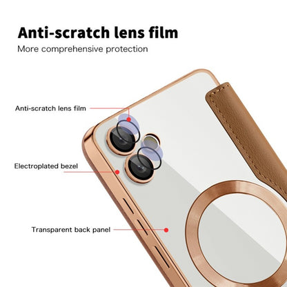 MagSafe futrola za Samsung Galaxy A05 A055, Techsuit, SmartMag Book, Smeđa